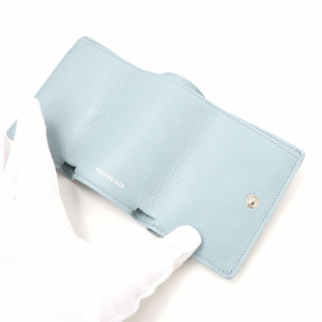 美品☆BALENCIAGA バレンシアガ 391446 ペーパーミニ 3つ折り レザー