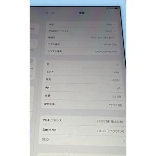 アイパッド(iPad)のiPad mini 第5世代(タブレット)