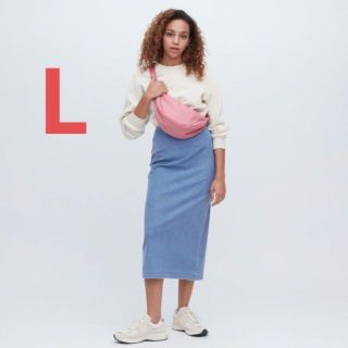 ユニクロ(UNIQLO)の【新品タグ付き】デニムジャージーナローロングスカート　UNIQLO L(ロングスカート)