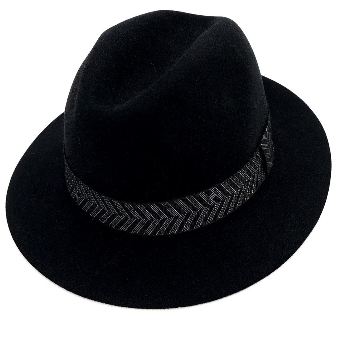 エルメス ファンク ハット 中折れ帽 帽子 #58 ラパンフェルト ノワール ブラック 黒 箱付 HERMES（新品・未使用品）58頭回り