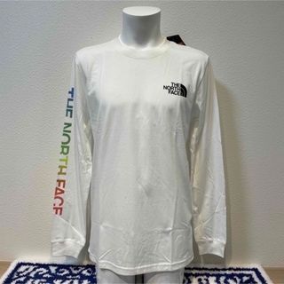 ザノースフェイス(THE NORTH FACE)のM新品ザノースフェイス袖レインボーロゴロンT長袖Tシャツ日本未発売(Tシャツ/カットソー(七分/長袖))