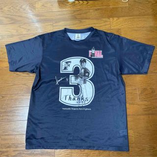 日本ハムファイターズ　田中賢介　引退試合　Tシャツ　フリーサイズ　ネイビー　紺色(応援グッズ)