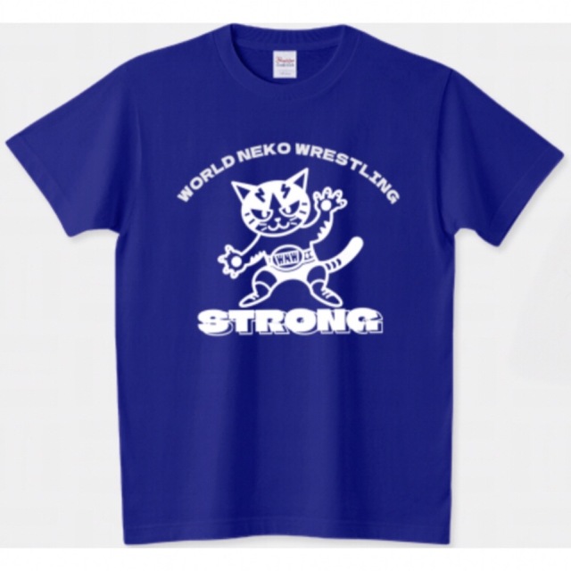 Printstar(プリントスター)のプロレス Tシャツ 猫 ネコ チャンピオン ねこ ストロングスタイル キャット メンズのトップス(Tシャツ/カットソー(半袖/袖なし))の商品写真