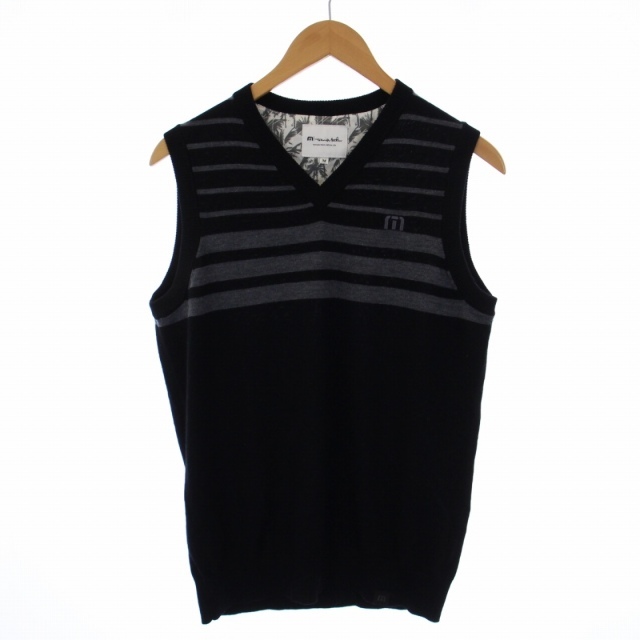 other(アザー)のTravisMathew V-NECK VEST SWEATER M 黒 グレー メンズのトップス(ベスト)の商品写真