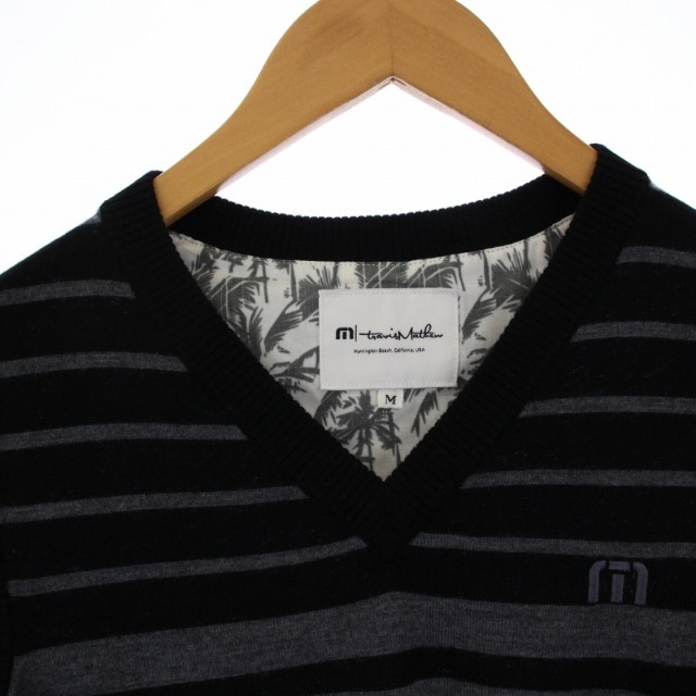 other(アザー)のTravisMathew V-NECK VEST SWEATER M 黒 グレー メンズのトップス(ベスト)の商品写真