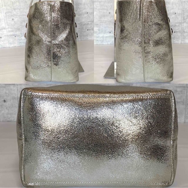 【美品】JIMMY CHOO SOFIA/S シャンパンカラー トートバッグ