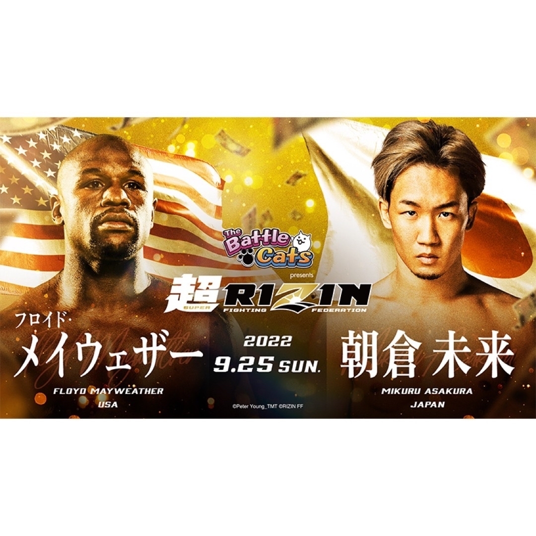 超 RIZIN 38 関係者席 招待 チケット 朝倉未来 メイウェザー 使用済み チケットのスポーツ(格闘技/プロレス)の商品写真