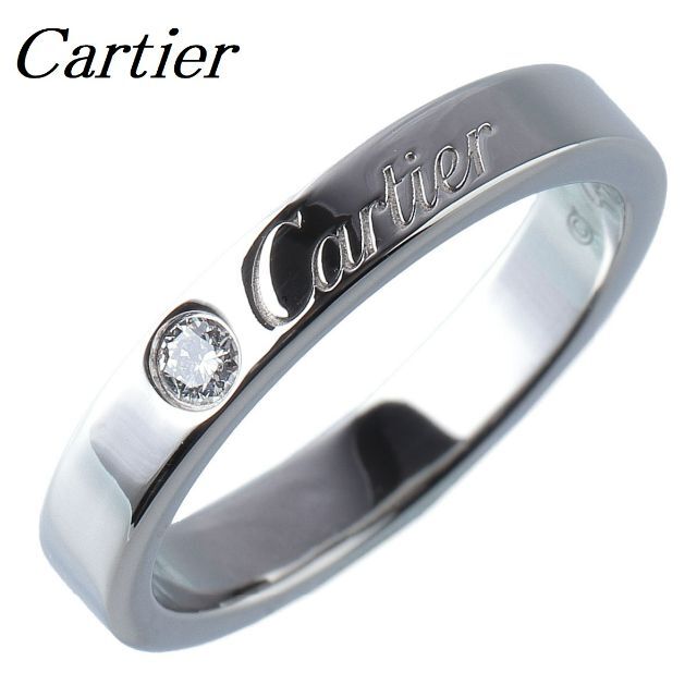 Cartier(カルティエ)のカルティエ ダイヤリング エングレーブド Cドゥカルティエ 1PD【12024】 レディースのアクセサリー(リング(指輪))の商品写真