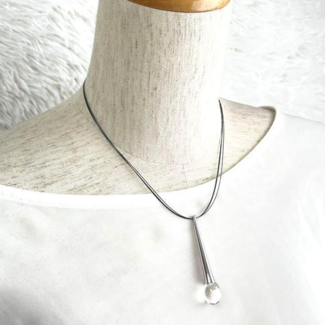 希少 美品】『Baccarat』ガラス ネックレス シルバー 925