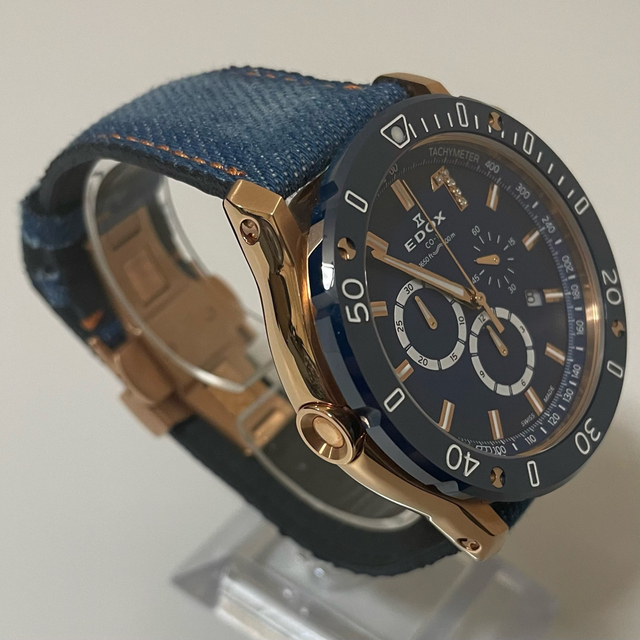 ■135本限定品■EDOX エドックス クロノオフショア1 ダイヤ ネイビー×金