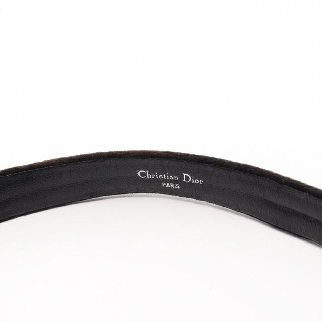 Christian Dior(クリスチャンディオール)の ベルト ベロア ブラック シルバー金具 レディースのファッション小物(ベルト)の商品写真