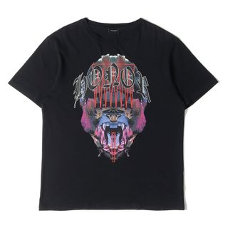 マルセロブロン(MARCELO BURLON)のMARCELO BURLON マルセロ ブロン Tシャツ サイズ:M グラフィック プリント クルーネックTシャツ ブラック 黒 トップス カットソー 半袖【メンズ】【中古】【R046】(Tシャツ/カットソー(半袖/袖なし))