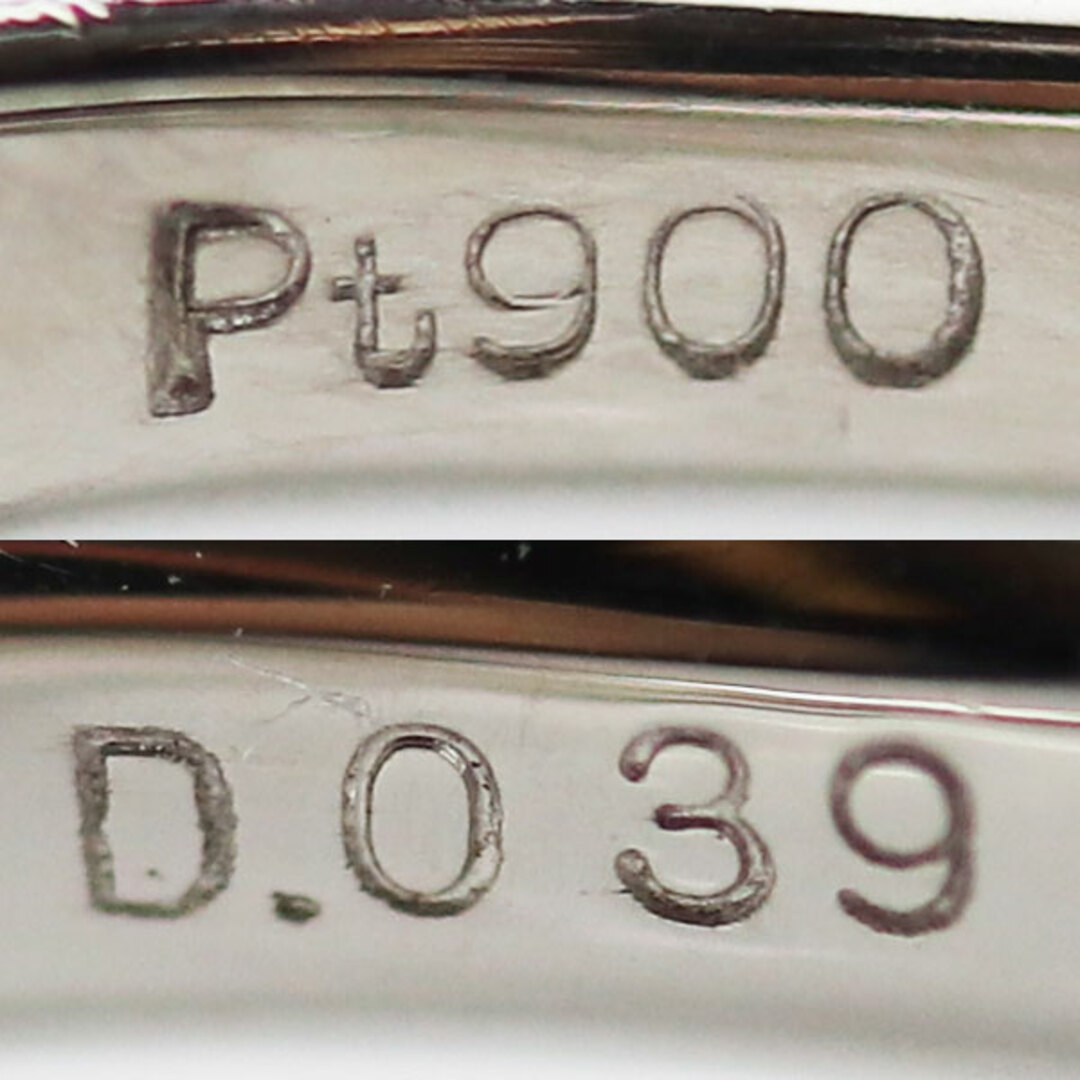 約198mm下部幅Pt900プラチナ リング・指輪 ダイヤモンド0.39ct 16.5号 9.2g 月 三日月 MR5419 レディース