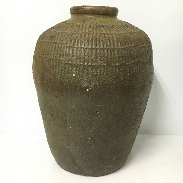 古い甕 二点 紹興酒 壺 花瓶 傘立て ヴィンテージ アンティーク レトロ 壷 3