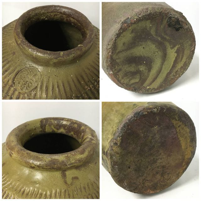 古い甕 二点 紹興酒 壺 花瓶 傘立て ヴィンテージ アンティーク レトロ 壷 5