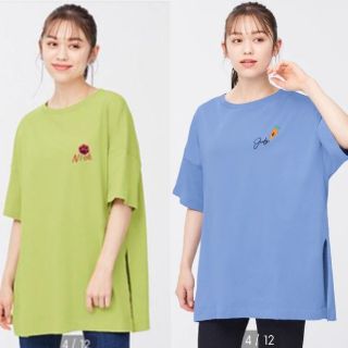 ジーユー(GU)の【美品】ズートピア オーバーサイズT(5分袖) セット(Tシャツ(半袖/袖なし))