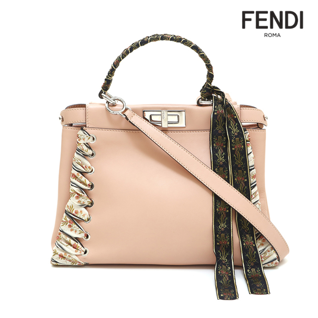 フェンディ FENDI ピーカブー リボンステッチ ナッパレザー ショルダーバッグ