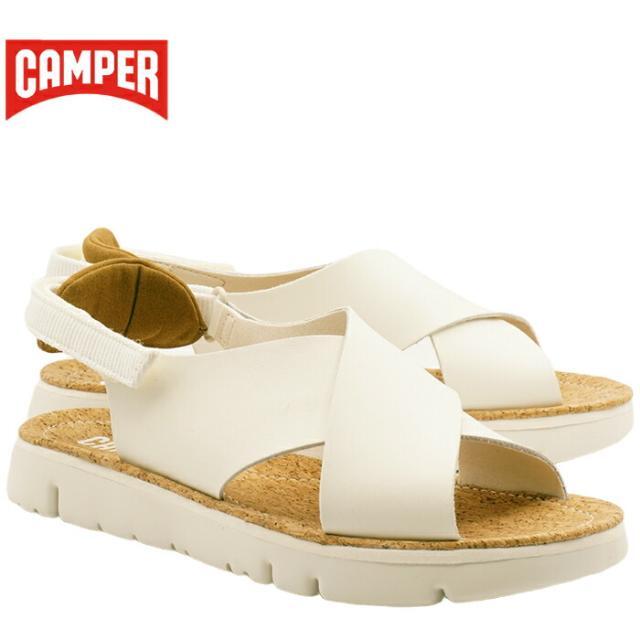 【CAMPER Oruga】 カンペール オルガ White  オフホワイト サンダル クロスストラップ フラットメンズ