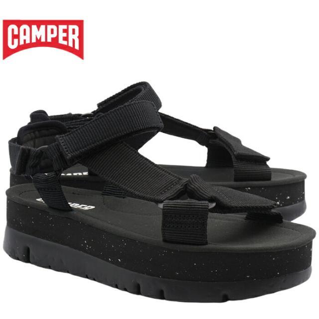 【CAMPER Oruga】 カンペール オルガ Black ブラック サンダル クロスストラップ フラット