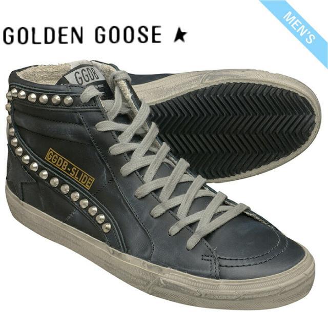 ゴールデングース GOLDEN GOOSE メタルスタッド付き スライド ブラック SLIDE メンズ スニーカー gmf00115-f000323-90100スニーカー