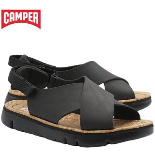 カンペール(CAMPER)の【CAMPER Oruga】 カンペール オルガ Black  ブラック サンダル クロスストラップ フラット(サンダル)