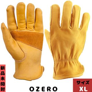 OZERO アウトドアグローブ 牛革 手袋 作業用 防刃 キャンプ バーベキュー(登山用品)