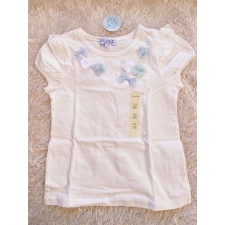 マザウェイズ(motherways)の新品　タグ付き　マザウェイズ　半袖　Tシャツ　フリル　オフホワイト　130cm(Tシャツ/カットソー)