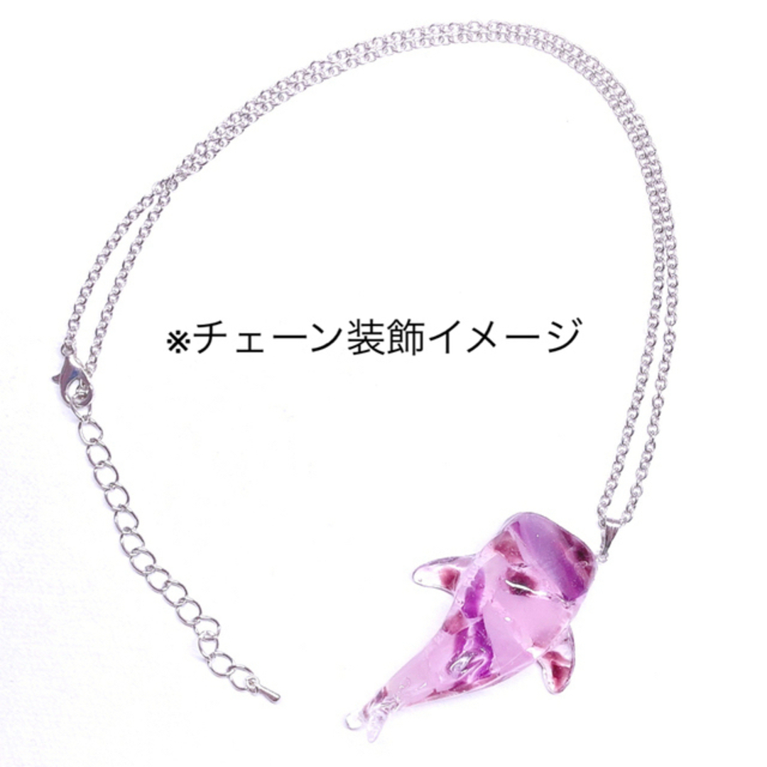 ハンドメイド 琉球ガラス スカイブルー ジンベイザメ レジン ネックレス - ネックレス