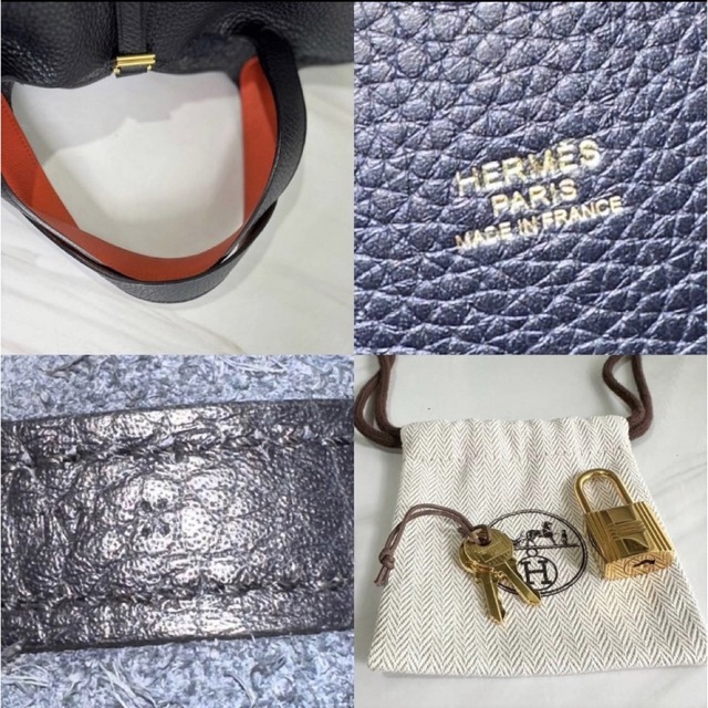 バッグhermes ピコタンMM ブルーインディゴ 美品