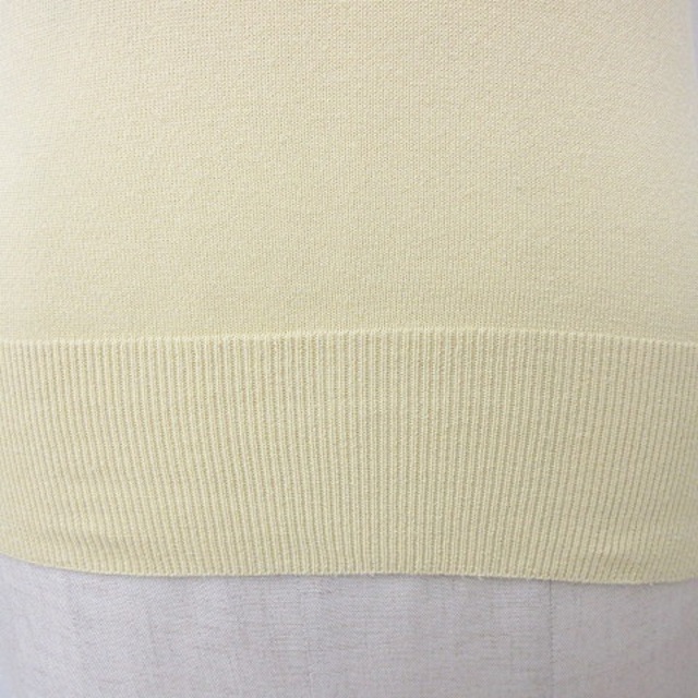INED(イネド)のイネド ニット 2枚セット 丸首 七分袖 別布 チェック 半袖 白 イエロー 9 レディースのトップス(ニット/セーター)の商品写真