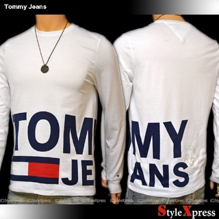 トミージーンズ(TOMMY JEANS)の新品 トミージーンズ 白 XS 裾ロゴ ロンT トミーヒルフィガー(Tシャツ/カットソー(七分/長袖))