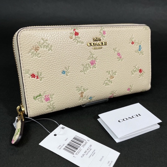 COACH アンティーク フローラル レザー 長財布 C7185 花柄  新品