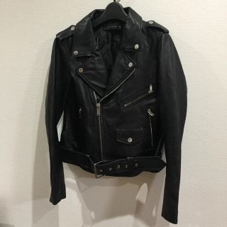 ザラ(ZARA)のZARA リアルレザー ライダース(ライダースジャケット)