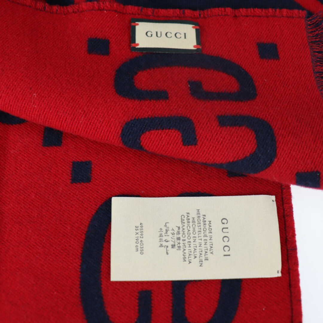 Gucci - GUCCI グッチ マフラー 495592 GGジャガード ウール91% シルク