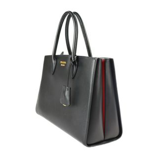 PRADA プラダ  ソフィエット ハンドバッグ 1BA153   サフィアーノレザー NERO ブラック FUOCO 赤系 ゴールド金具 2WAY トート ショルダーバッグ 【本物保証】