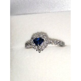 天然サファイア[U2BK]約0.5ct ダイヤ0.54ct プラチナ900リング(リング(指輪))