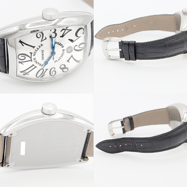 FRANCK MULLER フランクミュラー トノーカーベックス プラチナローター 9880 SC DT デイト シルバー ギョーシェ SS ステンレス 純正ベルト 純正尾錠 メンズ 自動巻き トノウ カーベックス 【6ヶ月保証】【腕時計】