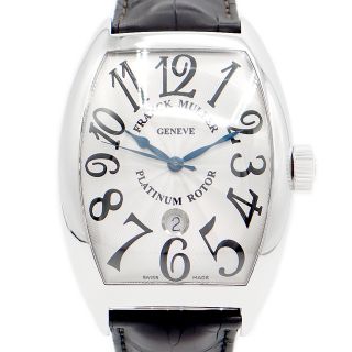 フランクミュラー(FRANCK MULLER)のFRANCK MULLER フランクミュラー トノーカーベックス プラチナローター 9880 SC DT デイト シルバー ギョーシェ SS ステンレス 純正ベルト 純正尾錠 メンズ 自動巻き トノウ カーベックス 【6ヶ月保証】【中古】【腕時計】(腕時計(アナログ))