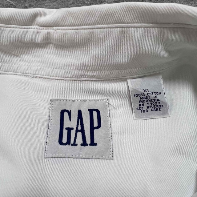 GAP(ギャップ)のオールドギャップGAP☆半袖ホワイトボタンダウンシャツ 90s XXLサイズ相当 メンズのトップス(シャツ)の商品写真