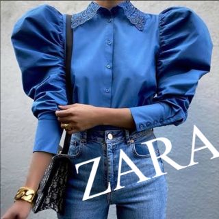 ザラ(ZARA)の美品　ZARA ザラ　シャツ　ブラウス　花柄　トップス　レース　人気　完売(シャツ/ブラウス(長袖/七分))