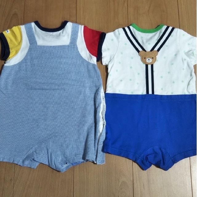 mikihouse(ミキハウス)の※専用※ミキハウスファースト 半袖ロンパース 70サイズ 4着セット キッズ/ベビー/マタニティのベビー服(~85cm)(ロンパース)の商品写真