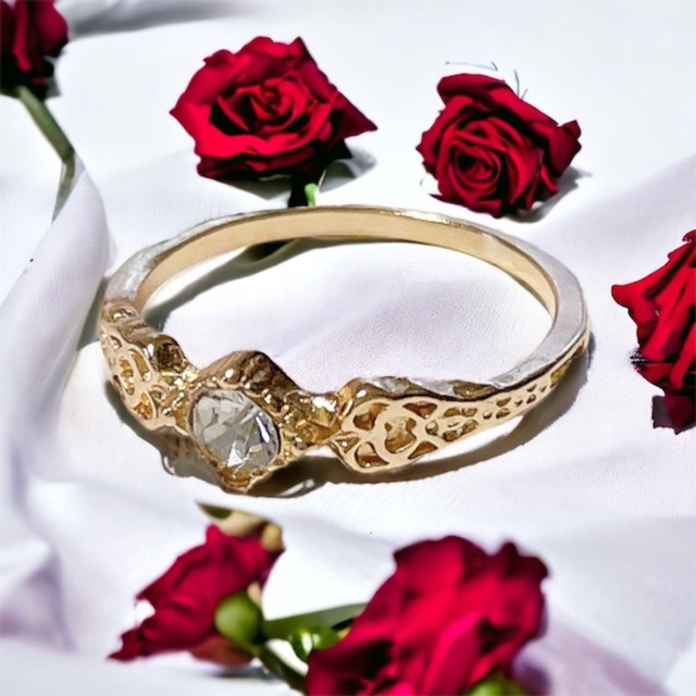 リング 指輪 ラインストーン おしゃれ 高級感 レトロ 人気 カジュアル 可愛い レディースのアクセサリー(リング(指輪))の商品写真