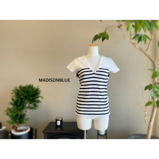 マディソンブルー(MADISONBLUE)のMADISONBLUE ボーダーセーラーカラーカットソー　美品(カットソー(半袖/袖なし))