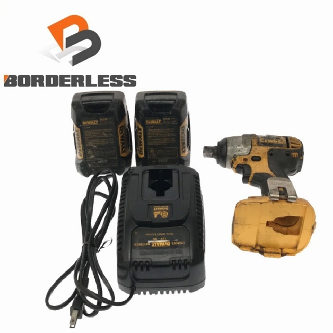 ☆中古品☆DEWALT ディウォルト 18V インパクトレンチ 型番不明 1/2 バッテリー2個(18V 2.0Ah)充電器付き 電動工具 締め付け  71208 | フリマアプリ ラクマ