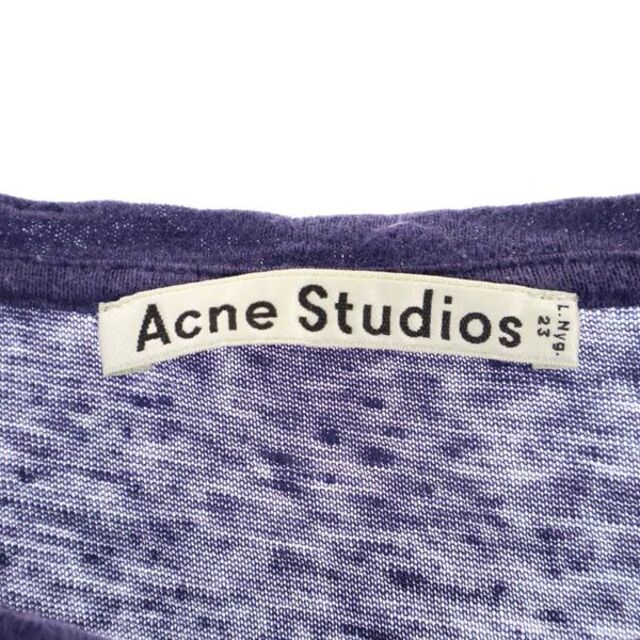 Acne Studios(アクネストゥディオズ)のアクネストゥディオズ リネン 半袖 Tシャツ XS ネイビー系 ACNE STUDIOS レディース 【中古】  【230524】 メール便可 レディースのトップス(Tシャツ(半袖/袖なし))の商品写真