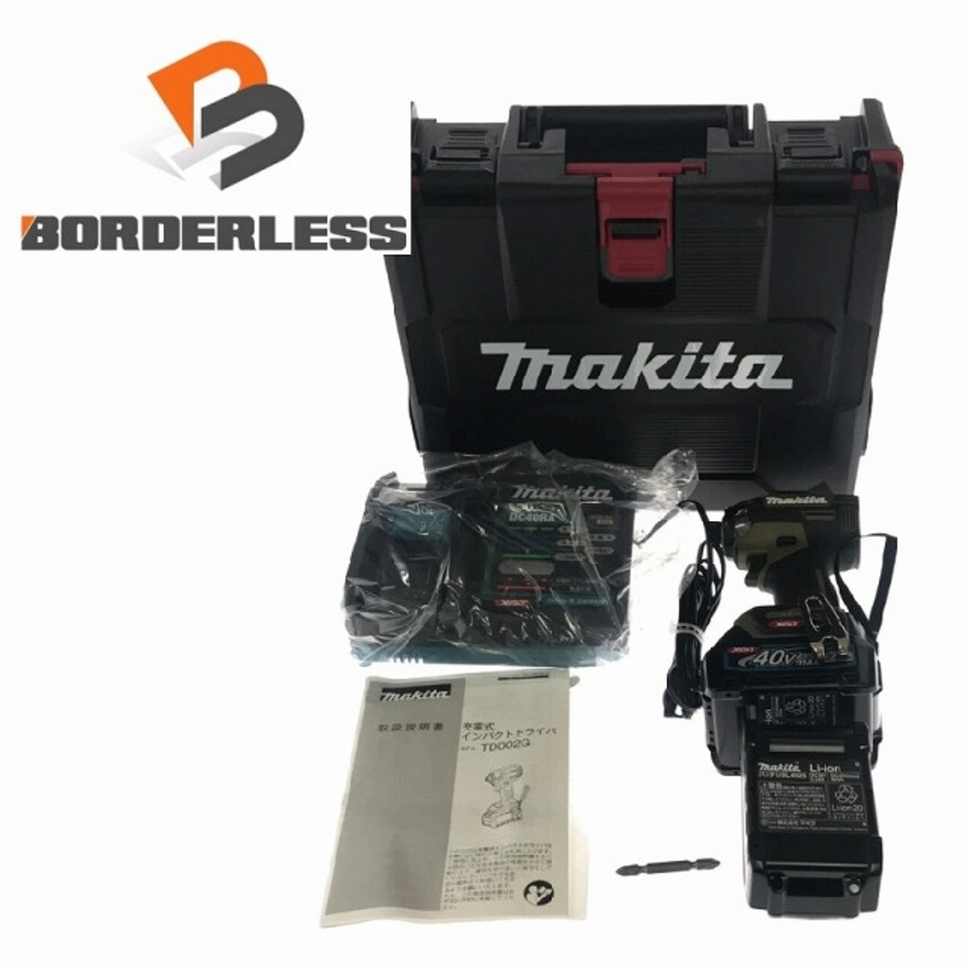 数量は多 充電式インパクトドライバ 40Vmax マキタ ☆未使用品☆makita Makita TD002GRDXO 71236 ケース付 充電器  バッテリー2個(2.5Ah) オリーブ 工具