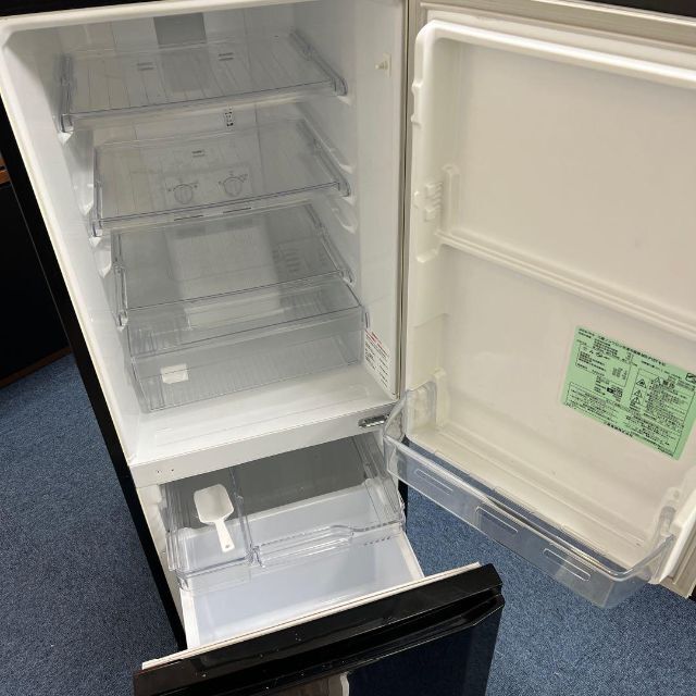 三菱 MR-P15T-B 冷凍冷蔵庫 （146L・右開） 2ドア 幅48センチ黒 - 冷蔵庫