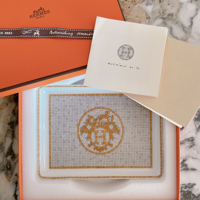 エルメス HERMES 未使用 プレート モザイク ヴァンキャトル