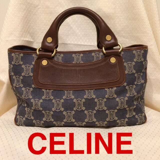 お値下げ☆【CELINE/セリーヌ】ブギーバッグ☆デニム×レザー/マカダム柄