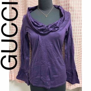 グッチ(Gucci)の美品　訳あり　GUCCI トップス　長袖　ロンT 紫　綿100%(Tシャツ(長袖/七分))